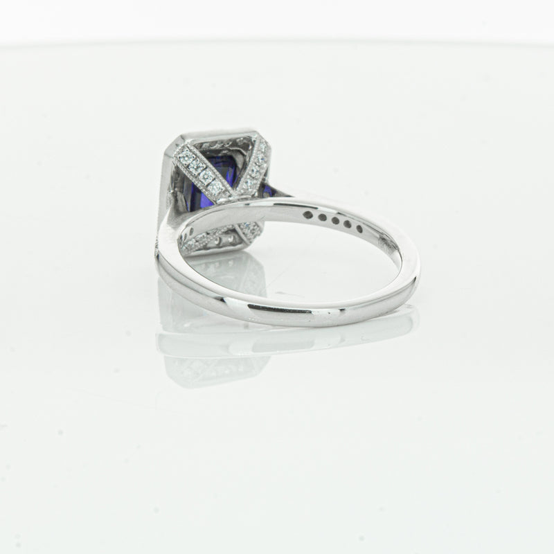 18ct White Gold Sapphire & Diamond Ring-Ring-Walker & Hall
