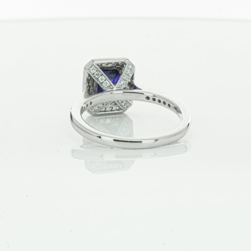 18ct White Gold Sapphire & Diamond Ring-Ring-Walker & Hall