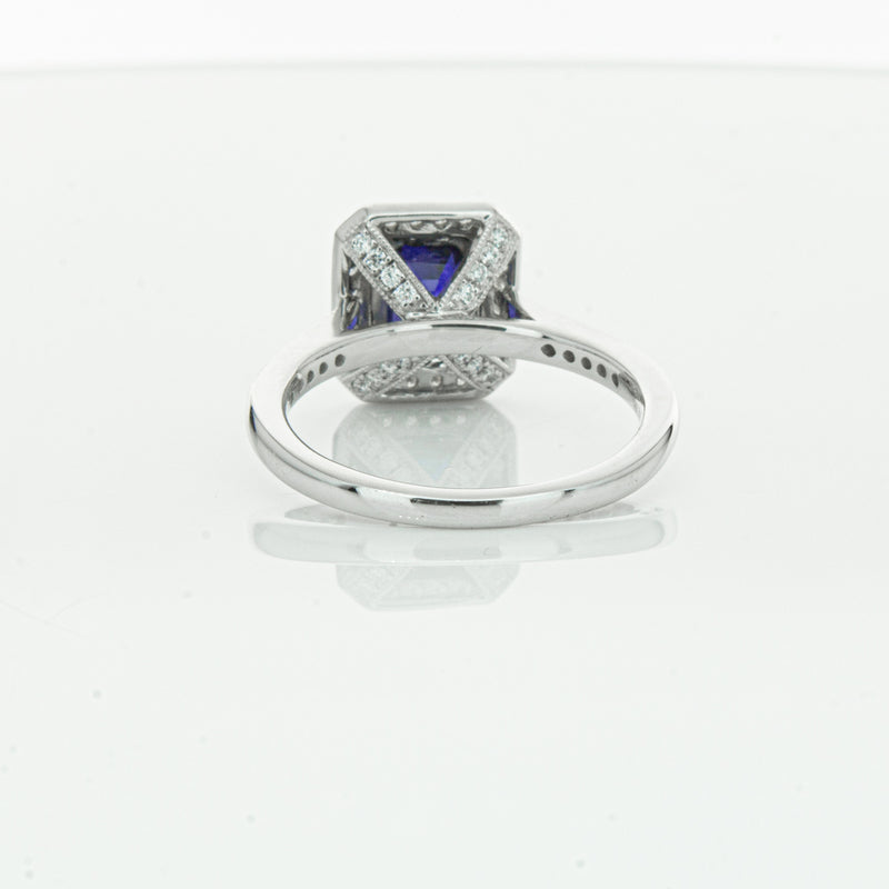 18ct White Gold Sapphire & Diamond Ring-Ring-Walker & Hall