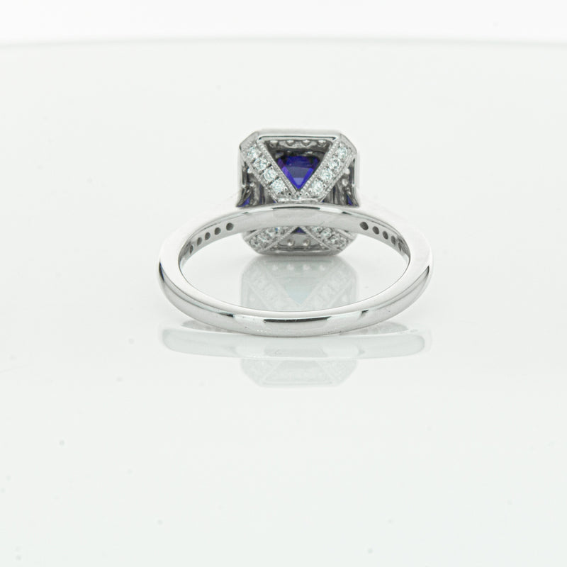 18ct White Gold Sapphire & Diamond Ring-Ring-Walker & Hall