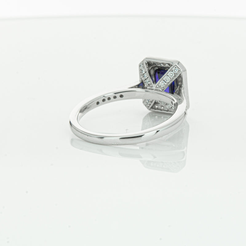 18ct White Gold Sapphire & Diamond Ring-Ring-Walker & Hall