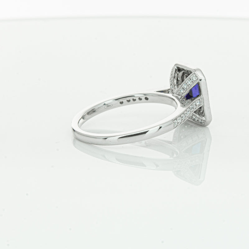 18ct White Gold Sapphire & Diamond Ring-Ring-Walker & Hall