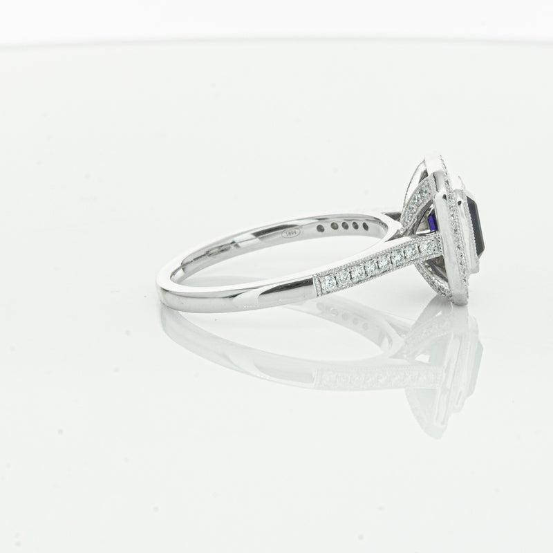 18ct White Gold Sapphire & Diamond Ring-Ring-Walker & Hall