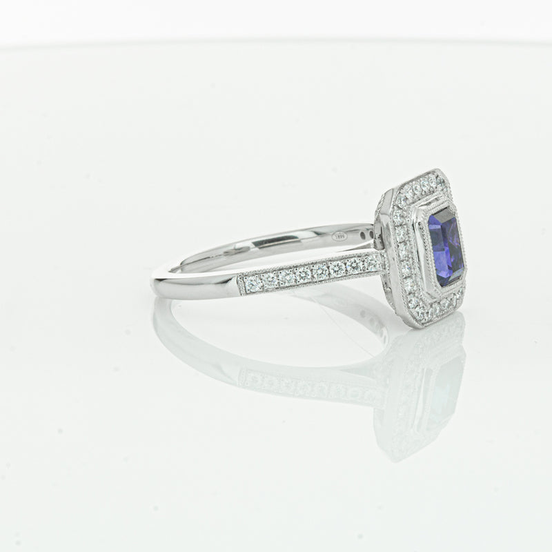 18ct White Gold Sapphire & Diamond Ring-Ring-Walker & Hall
