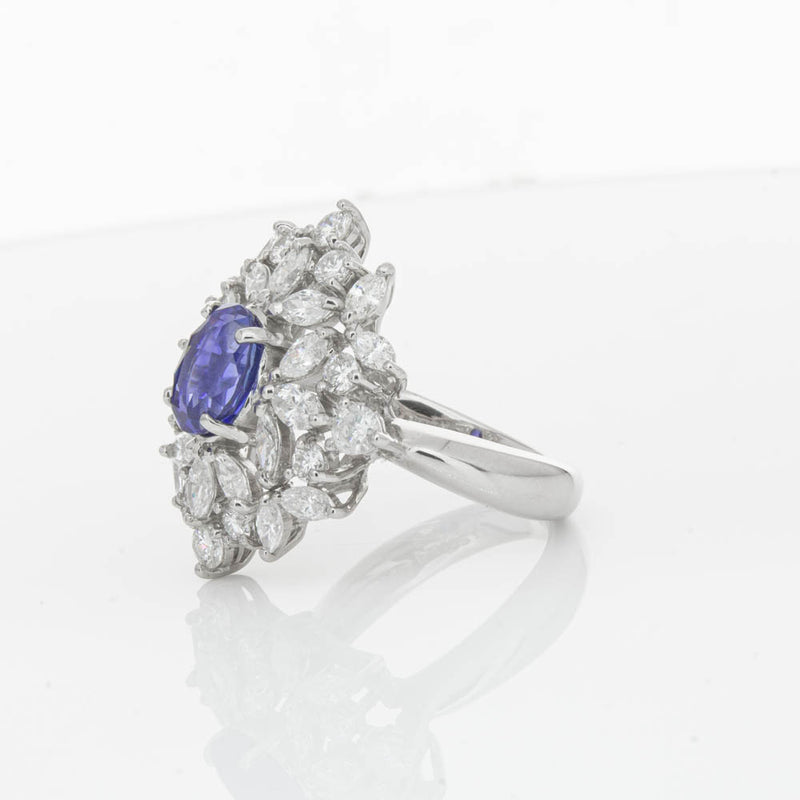 Deja Vu Platinum 2.11ct Sapphire & Diamond Ring-Ring-Walker & Hall