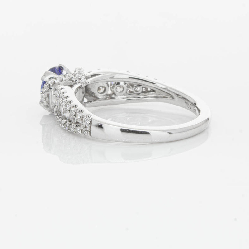 18ct White Gold 1.00ct Sapphire & Diamond Ring-Ring-Walker & Hall