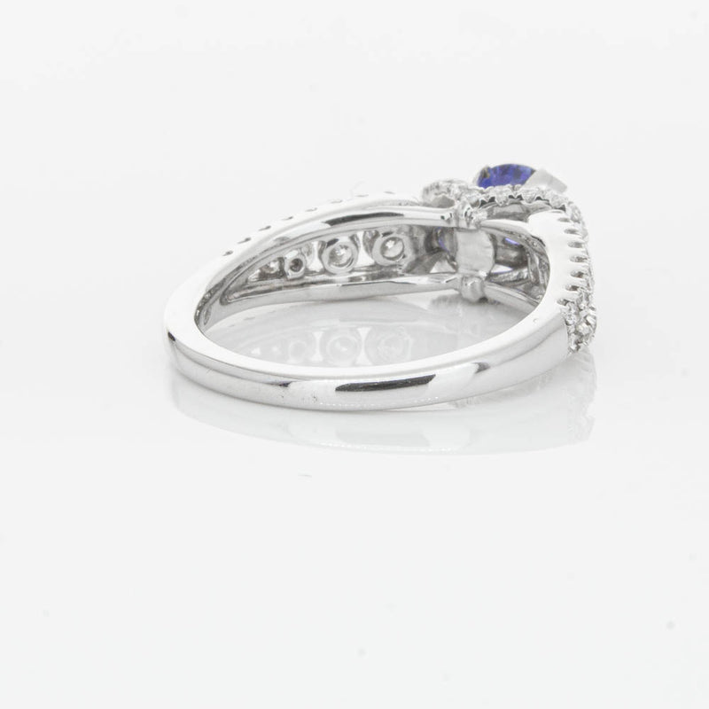 18ct White Gold 1.00ct Sapphire & Diamond Ring-Ring-Walker & Hall