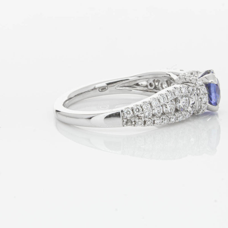 18ct White Gold 1.00ct Sapphire & Diamond Ring-Ring-Walker & Hall