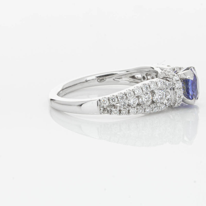 18ct White Gold 1.00ct Sapphire & Diamond Ring-Ring-Walker & Hall