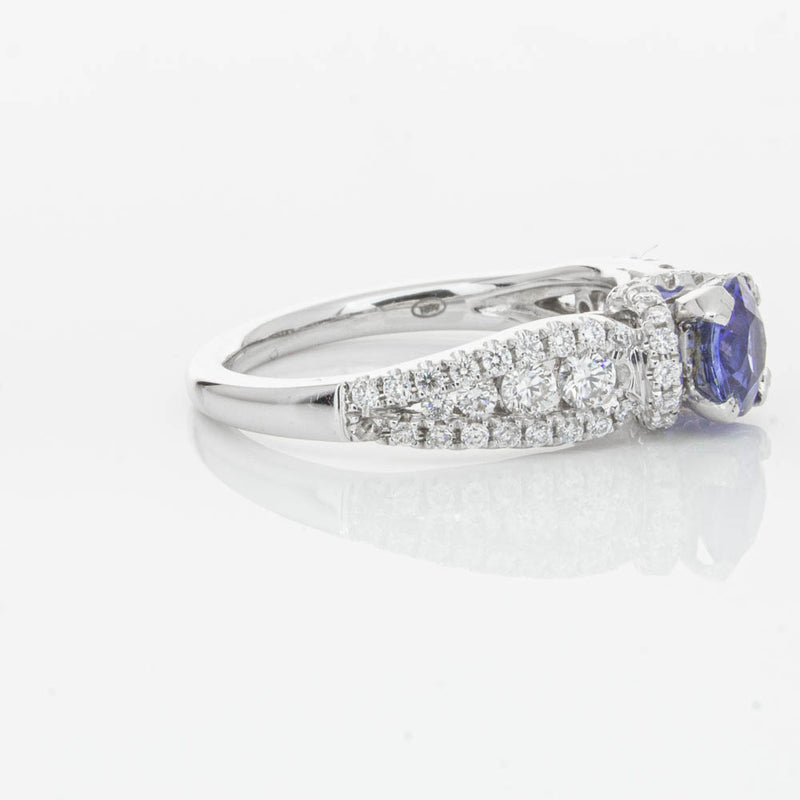 18ct White Gold 1.00ct Sapphire & Diamond Ring-Ring-Walker & Hall