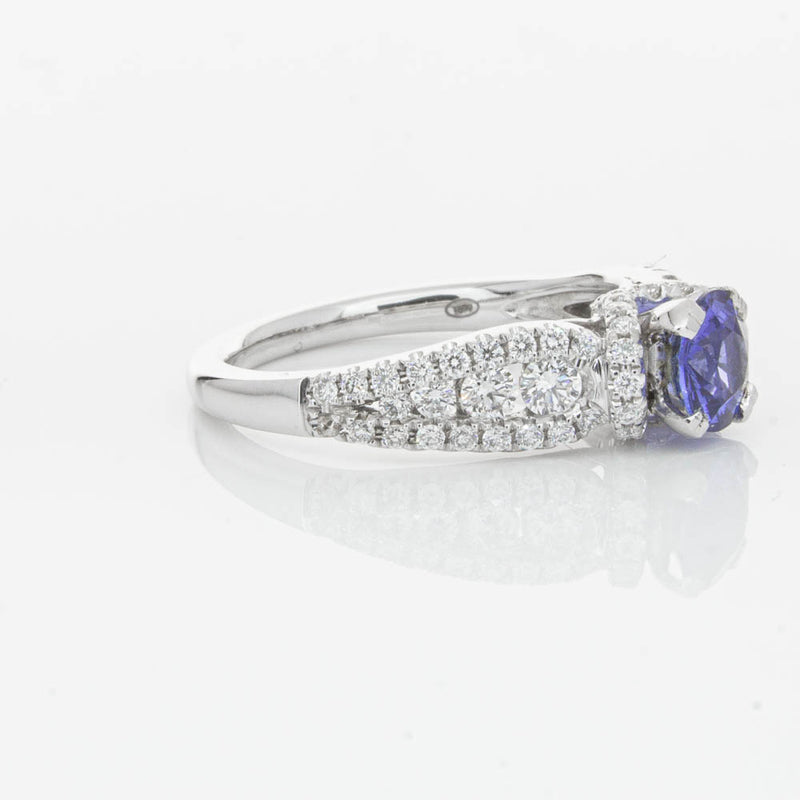 18ct White Gold 1.00ct Sapphire & Diamond Ring-Ring-Walker & Hall