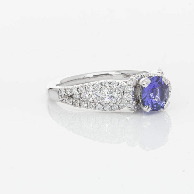 18ct White Gold 1.00ct Sapphire & Diamond Ring-Ring-Walker & Hall