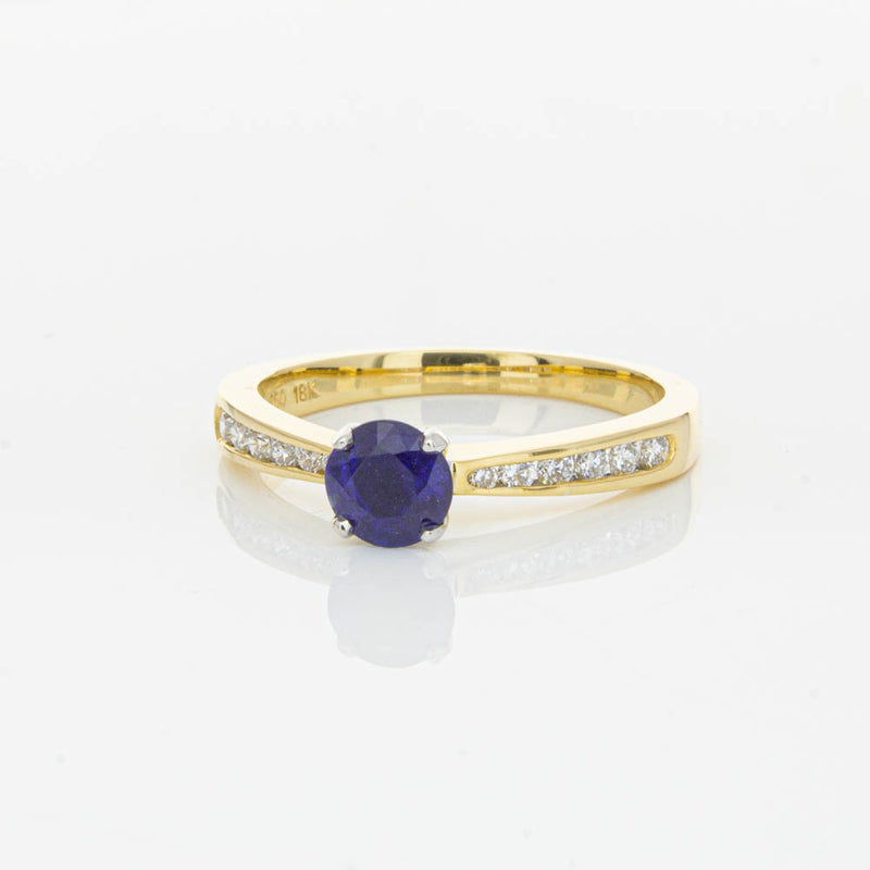 18ct Yellow Gold .72ct Sapphire & Diamond Ring-Ring-Walker & Hall