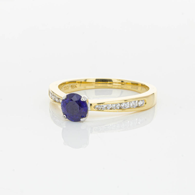 18ct Yellow Gold .72ct Sapphire & Diamond Ring-Ring-Walker & Hall