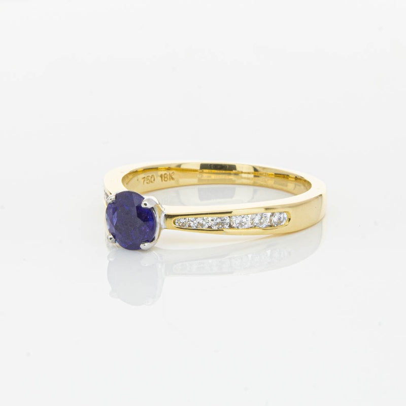 18ct Yellow Gold .72ct Sapphire & Diamond Ring-Ring-Walker & Hall