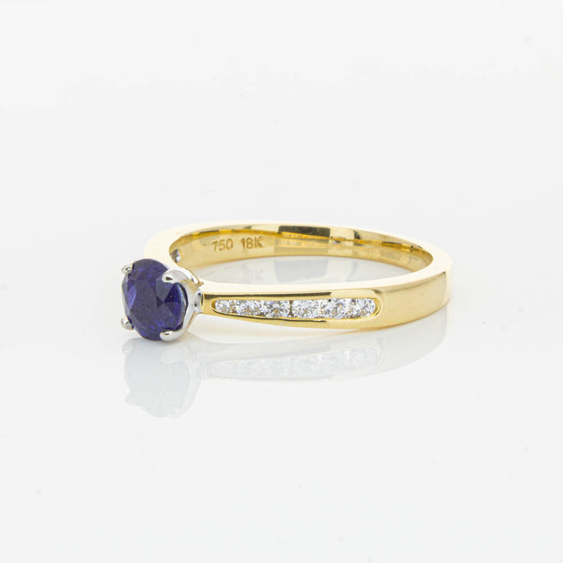 18ct Yellow Gold .72ct Sapphire & Diamond Ring-Ring-Walker & Hall