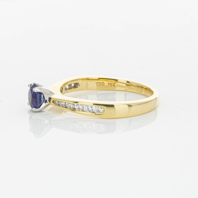 18ct Yellow Gold .72ct Sapphire & Diamond Ring-Ring-Walker & Hall