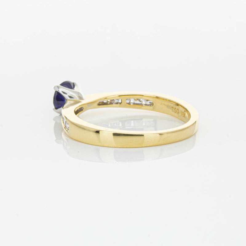 18ct Yellow Gold .72ct Sapphire & Diamond Ring-Ring-Walker & Hall
