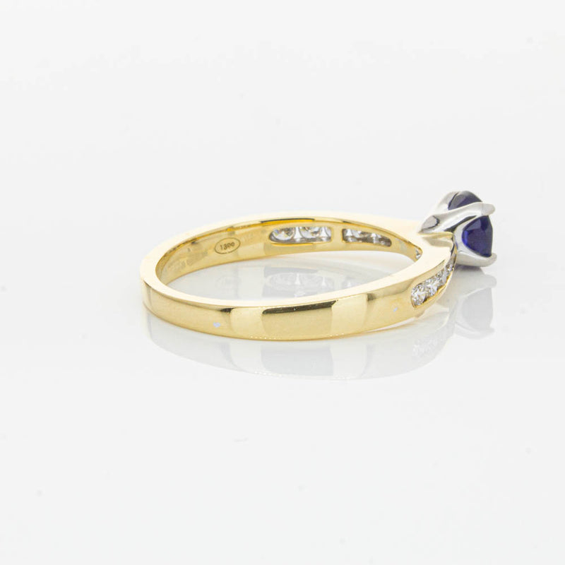 18ct Yellow Gold .72ct Sapphire & Diamond Ring-Ring-Walker & Hall