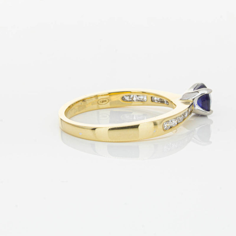 18ct Yellow Gold .72ct Sapphire & Diamond Ring-Ring-Walker & Hall