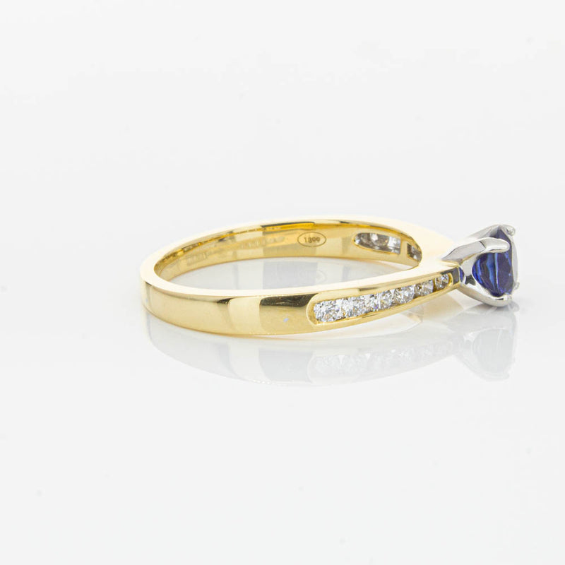 18ct Yellow Gold .72ct Sapphire & Diamond Ring-Ring-Walker & Hall