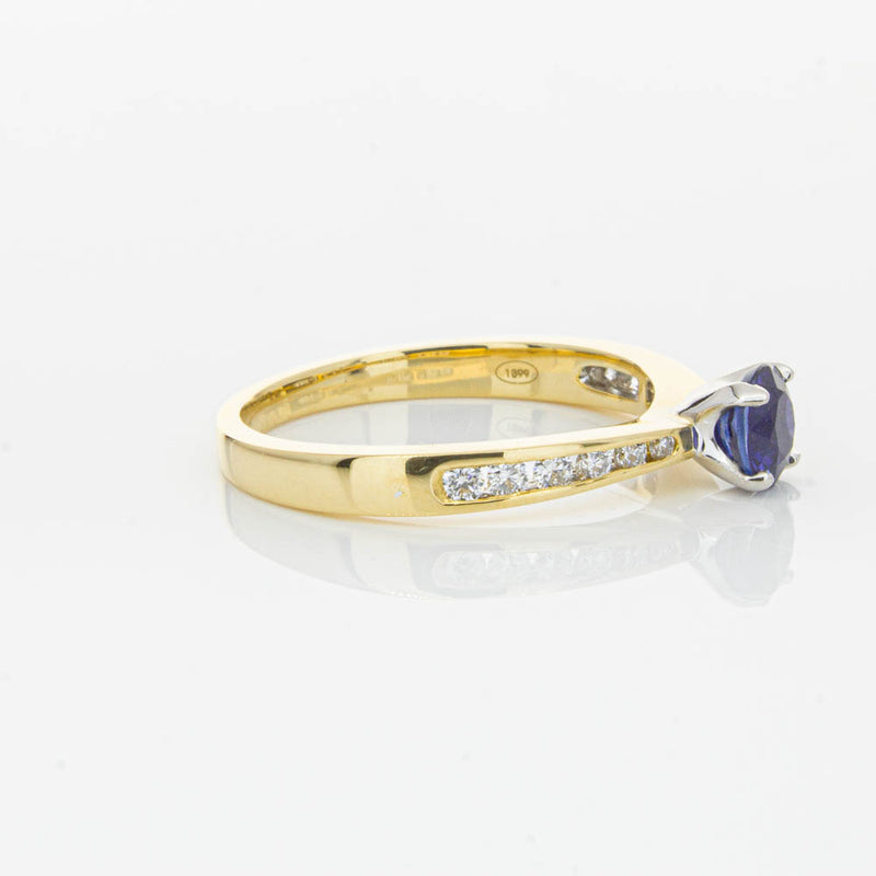 18ct Yellow Gold .72ct Sapphire & Diamond Ring-Ring-Walker & Hall