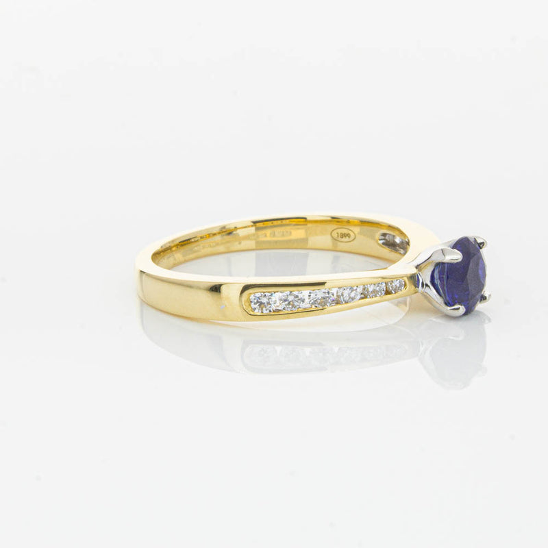 18ct Yellow Gold .72ct Sapphire & Diamond Ring-Ring-Walker & Hall