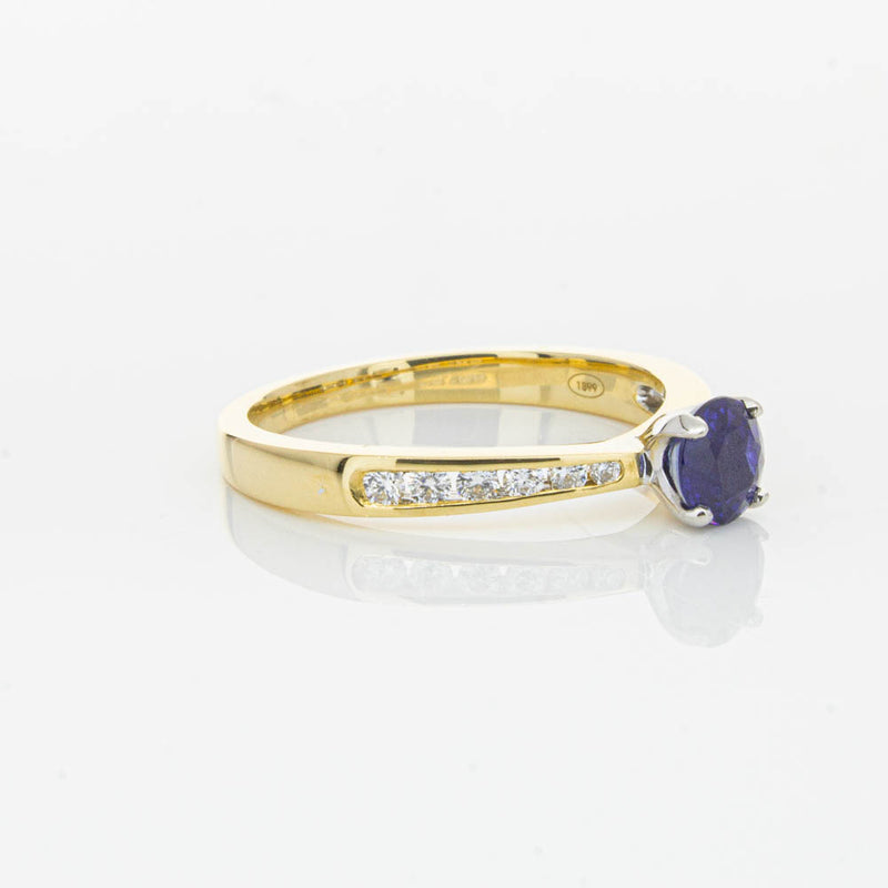 18ct Yellow Gold .72ct Sapphire & Diamond Ring-Ring-Walker & Hall