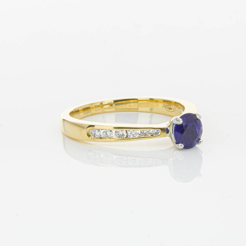 18ct Yellow Gold .72ct Sapphire & Diamond Ring-Ring-Walker & Hall