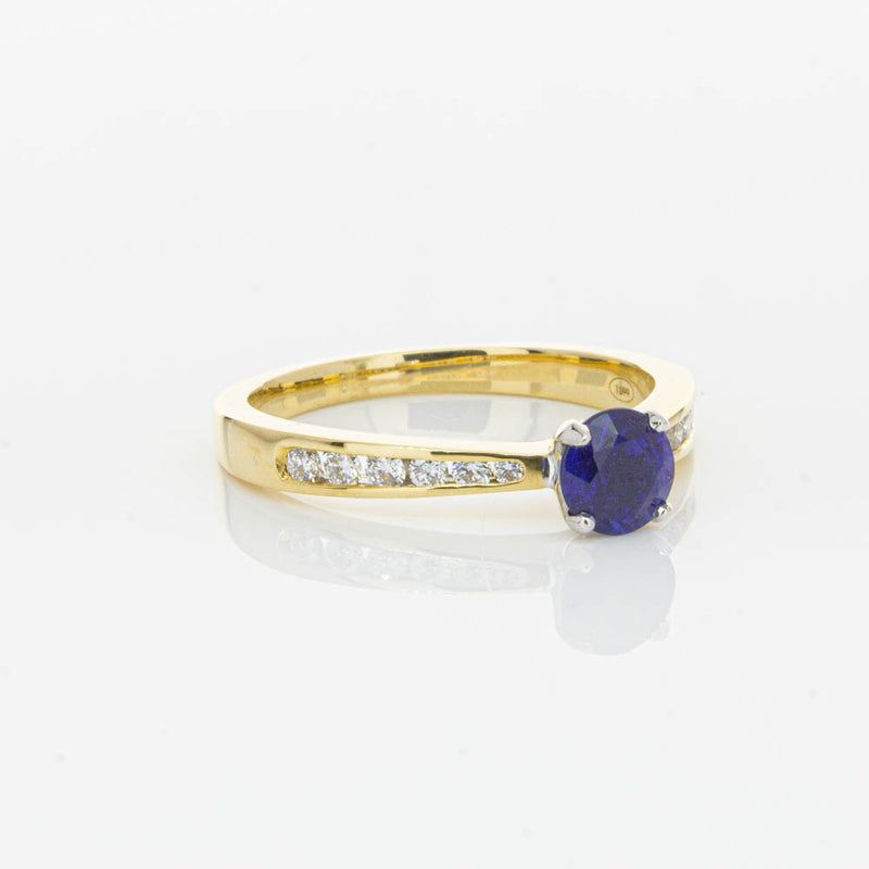 18ct Yellow Gold .72ct Sapphire & Diamond Ring-Ring-Walker & Hall