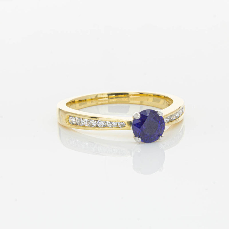 18ct Yellow Gold .72ct Sapphire & Diamond Ring-Ring-Walker & Hall