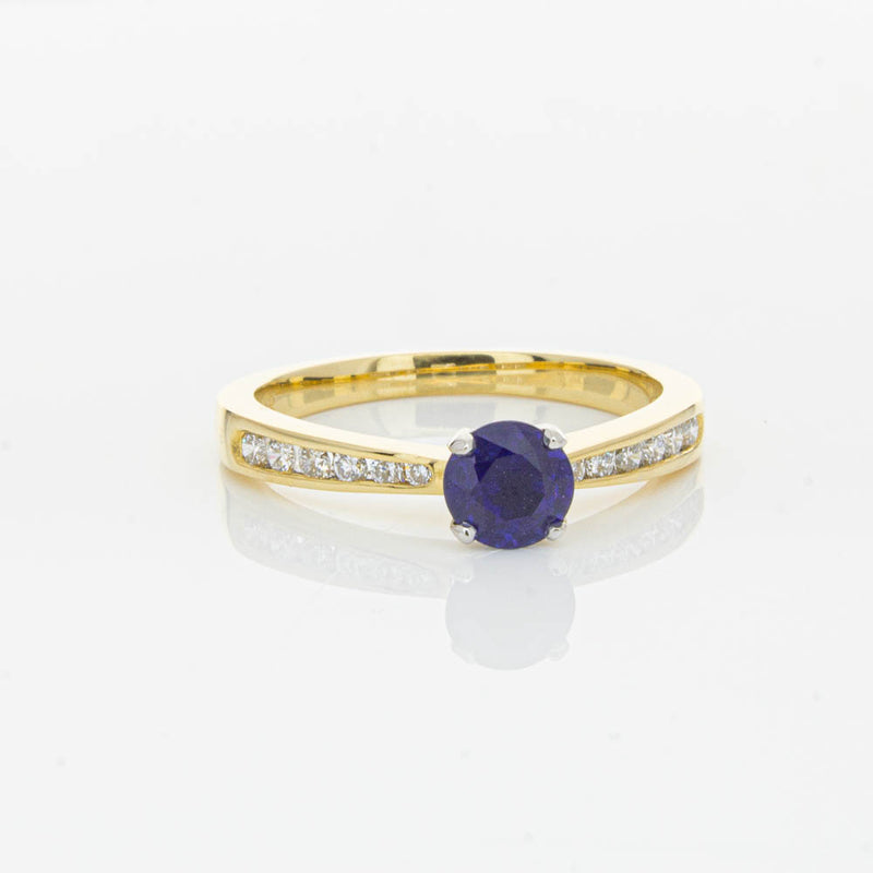 18ct Yellow Gold .72ct Sapphire & Diamond Ring-Ring-Walker & Hall