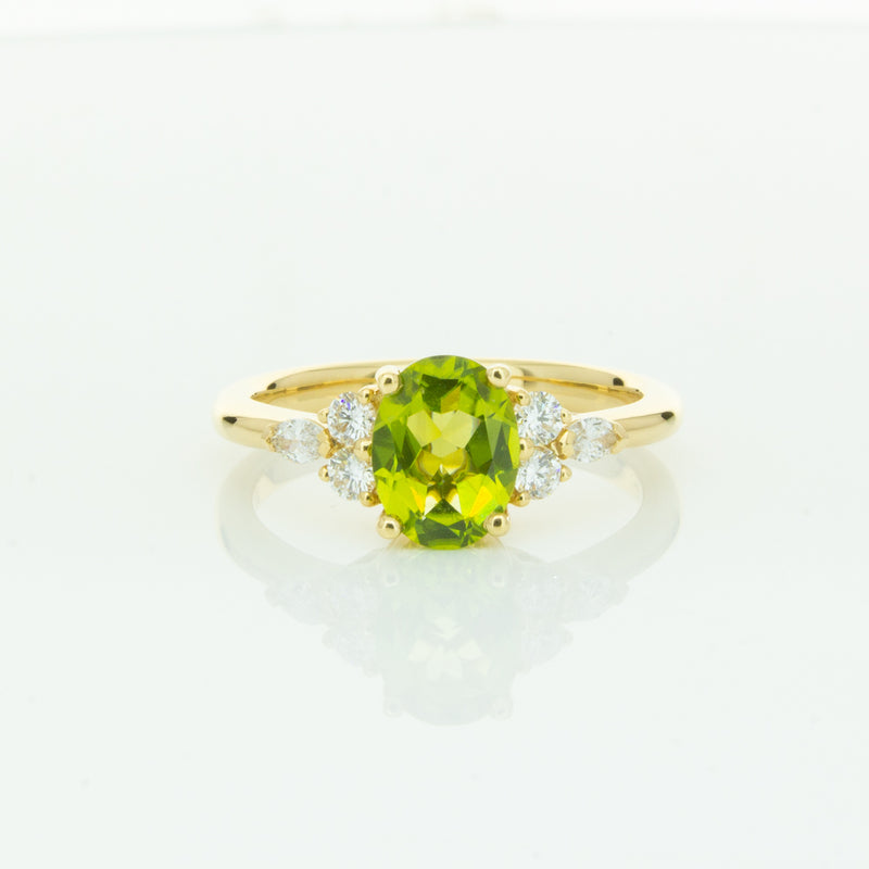 18ct Yellow Gold Peridot & Diamond Oriana Ring-Ring-Walker & Hall