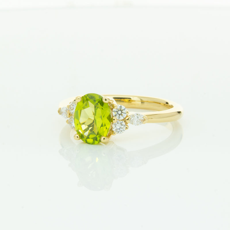 18ct Yellow Gold Peridot & Diamond Oriana Ring-Ring-Walker & Hall