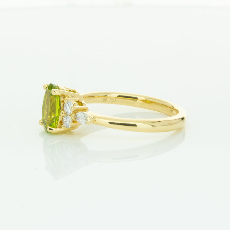 18ct Yellow Gold Peridot & Diamond Oriana Ring-Ring-Walker & Hall