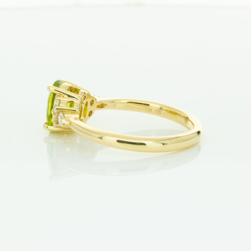 18ct Yellow Gold Peridot & Diamond Oriana Ring-Ring-Walker & Hall
