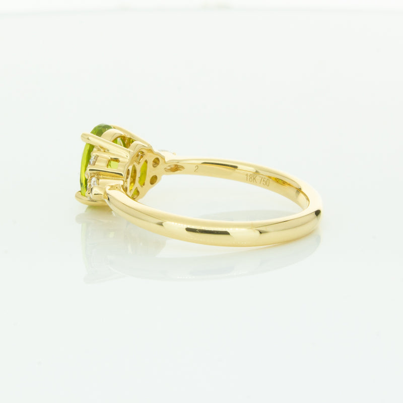18ct Yellow Gold Peridot & Diamond Oriana Ring-Ring-Walker & Hall