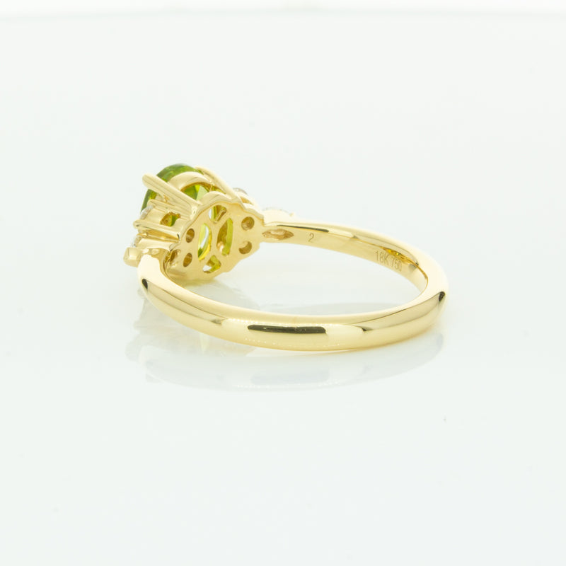 18ct Yellow Gold Peridot & Diamond Oriana Ring-Ring-Walker & Hall