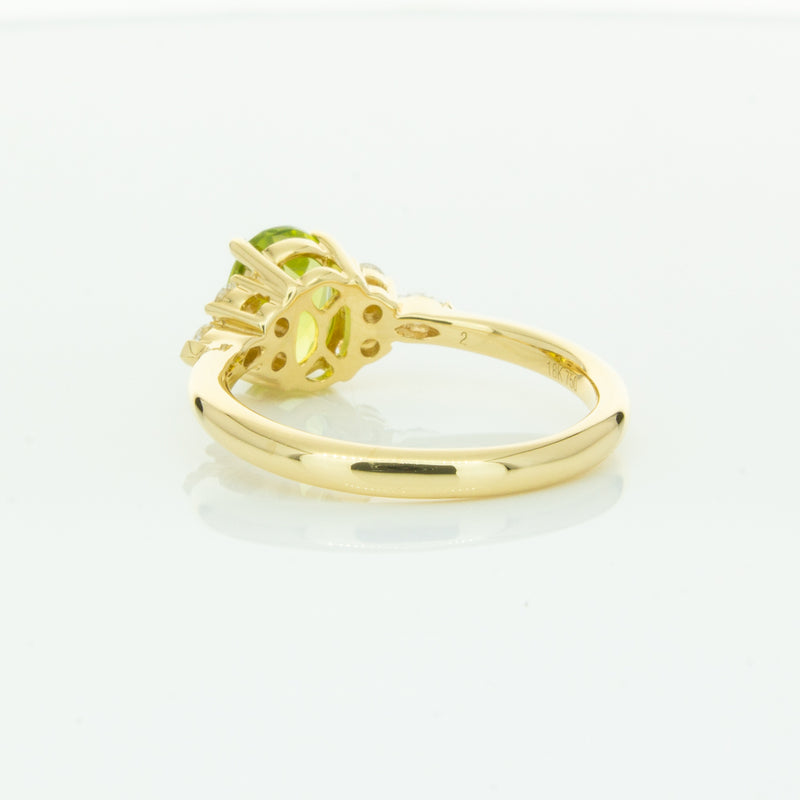 18ct Yellow Gold Peridot & Diamond Oriana Ring-Ring-Walker & Hall