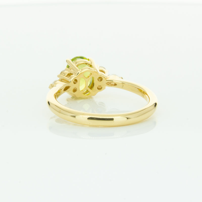 18ct Yellow Gold Peridot & Diamond Oriana Ring-Ring-Walker & Hall
