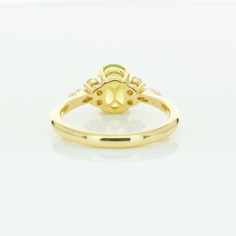 18ct Yellow Gold Peridot & Diamond Oriana Ring-Ring-Walker & Hall