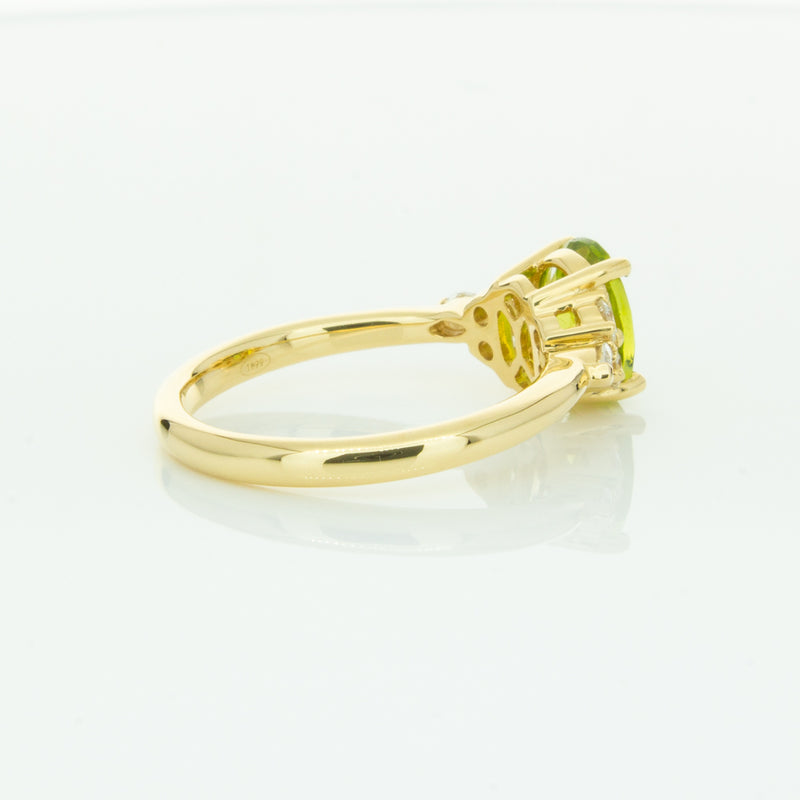 18ct Yellow Gold Peridot & Diamond Oriana Ring-Ring-Walker & Hall