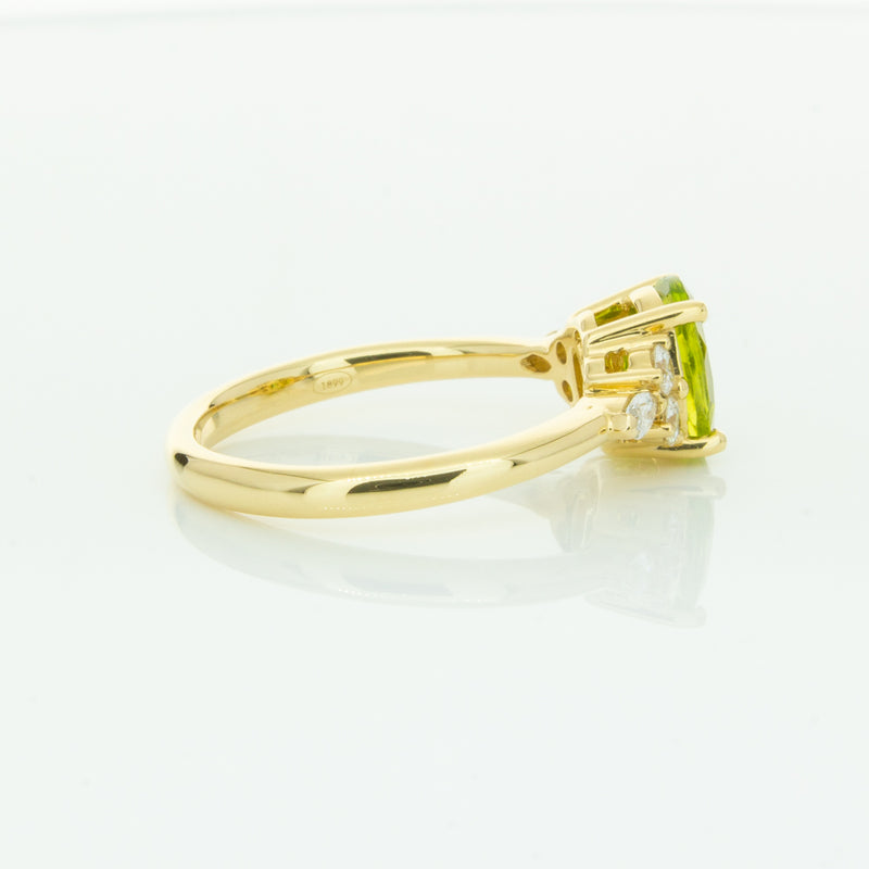 18ct Yellow Gold Peridot & Diamond Oriana Ring-Ring-Walker & Hall