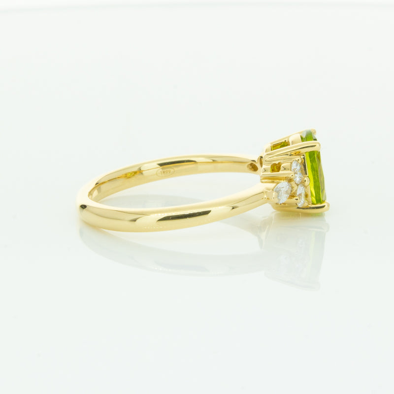18ct Yellow Gold Peridot & Diamond Oriana Ring-Ring-Walker & Hall