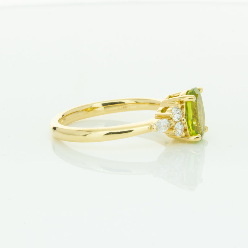 18ct Yellow Gold Peridot & Diamond Oriana Ring-Ring-Walker & Hall