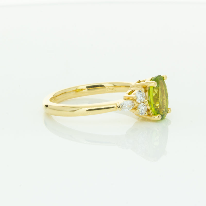 18ct Yellow Gold Peridot & Diamond Oriana Ring-Ring-Walker & Hall