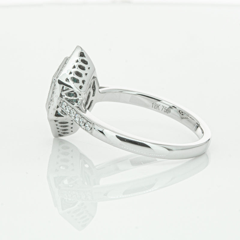 18ct White Gold Aquamarine & Diamond Ring-Ring-Walker & Hall