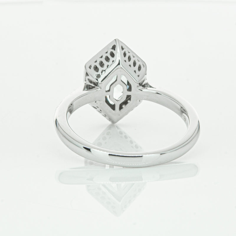 18ct White Gold Aquamarine & Diamond Ring-Ring-Walker & Hall