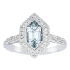 18ct White Gold Aquamarine & Diamond Ring-Ring-Walker & Hall