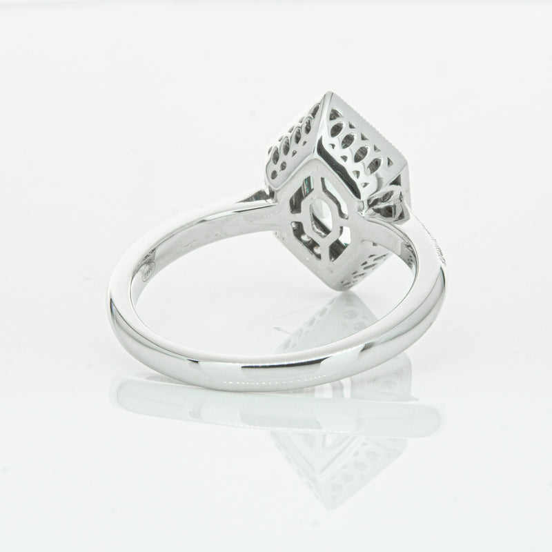 18ct White Gold Aquamarine & Diamond Ring-Ring-Walker & Hall